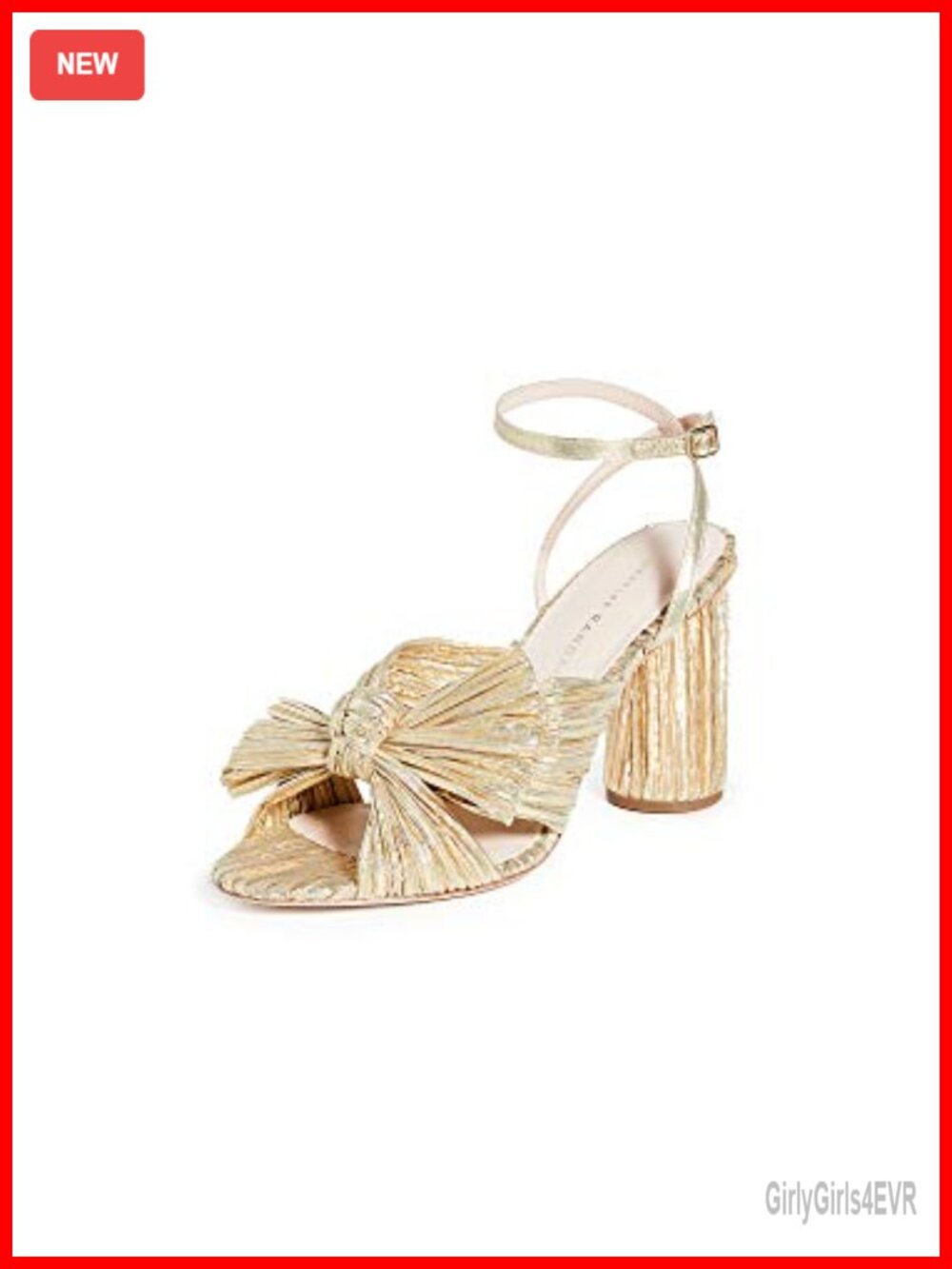 Pleated Bow Heel with Ankle Strap Cushioned Leather Footbed
